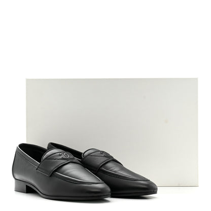Chanel Lambskin Womens Stitched CC Loafers 35 Black 11 of 11