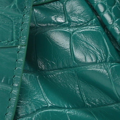 Balenciaga Extra Supple Calfskin Crystal Crocodile Embossed Le Cagole Shoulder Bag XS Jade 9 of 11