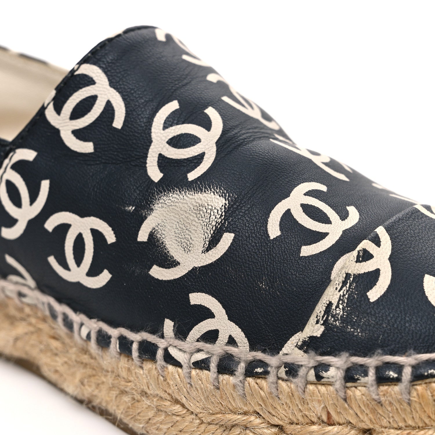 Chanel Lambskin Printed CC Espadrilles 36 Black White 12 of 12