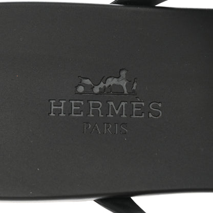 Hermes Rubber Womens Egerie Sandals 37 Black 7 of 9