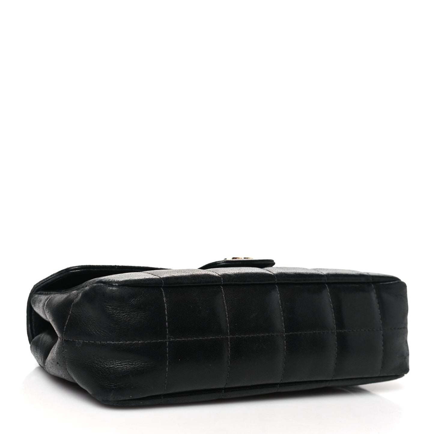 Lambskin Quilted Mini Chocolate Bar Flap Black