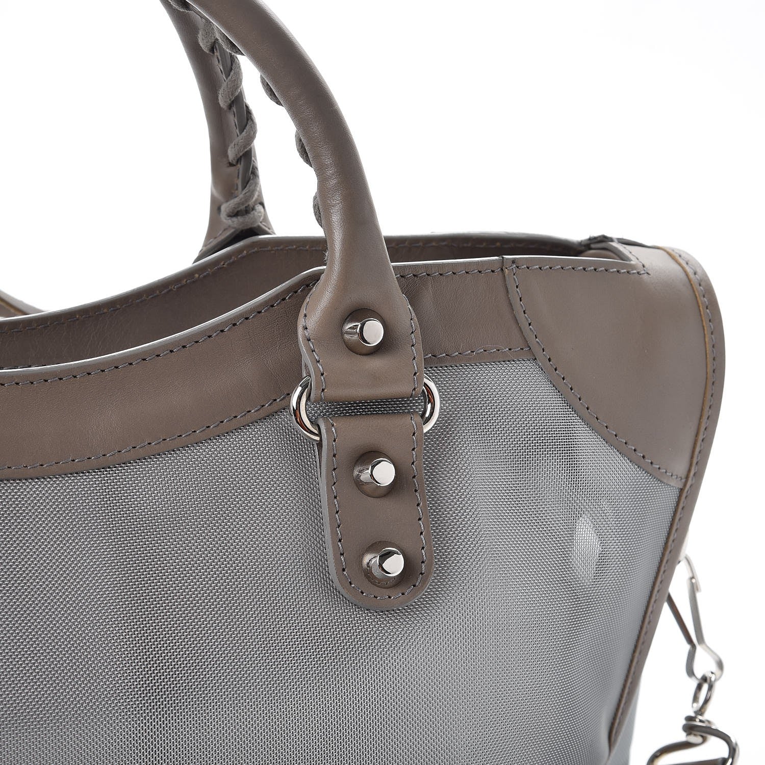 Balenciaga Technical Mesh Vegetable Calfskin Classic Silver Hardware City Gris Ardoise Gris Pyrite 10 of 16