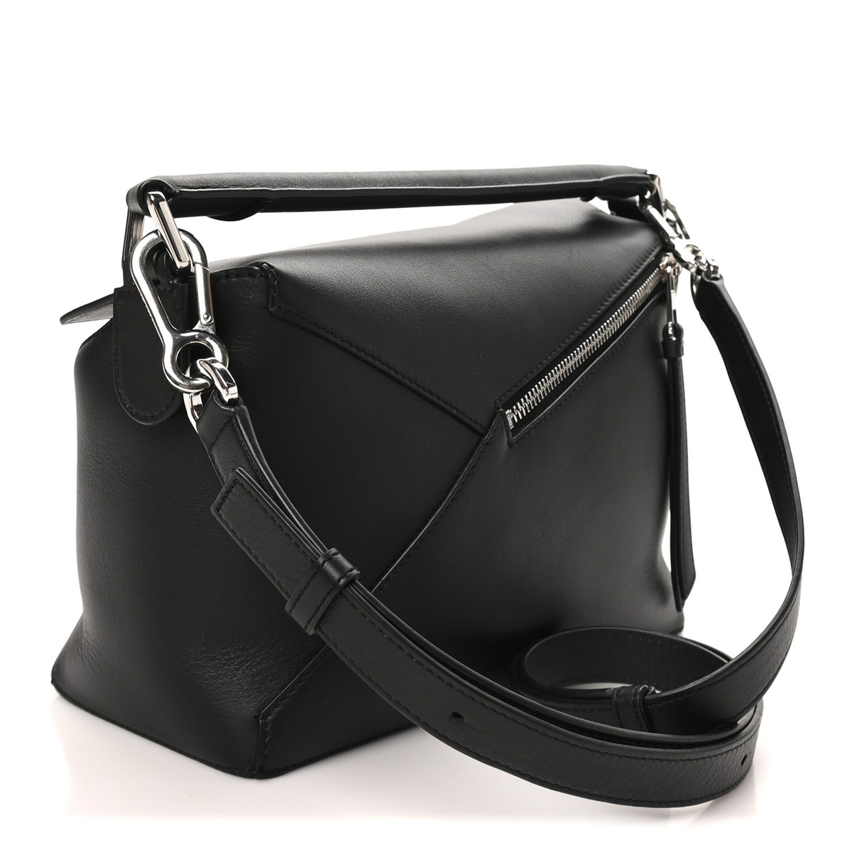 Loewe Calfskin Small Puzzle Edge Bag Black 3 of 9