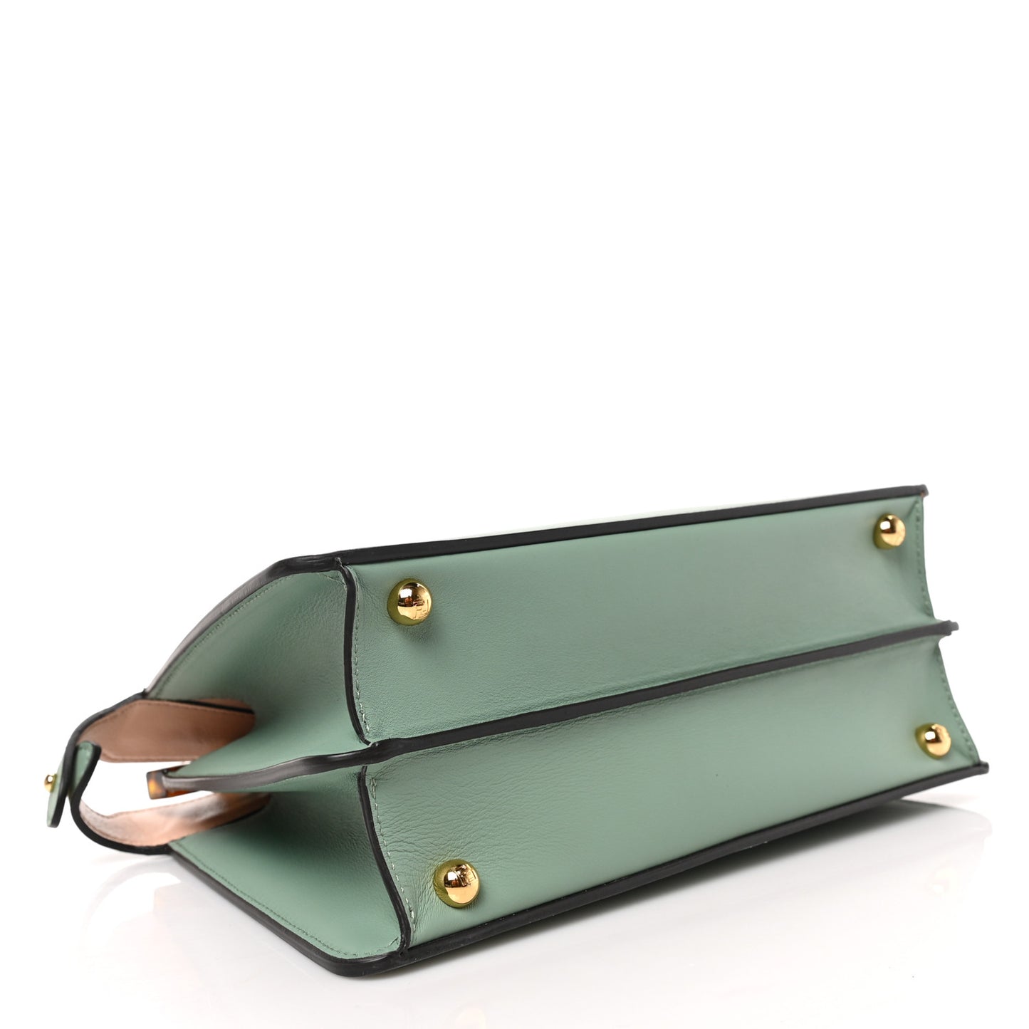 Vitello Seta Shiny Nappa Plexiglass Small Peekaboo I SEE U Satchel Menta Light Rose