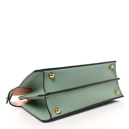 Fendi Vitello Seta Shiny Nappa Plexiglass Small Peekaboo I SEE U Satchel Menta Light Rose 4 of 8