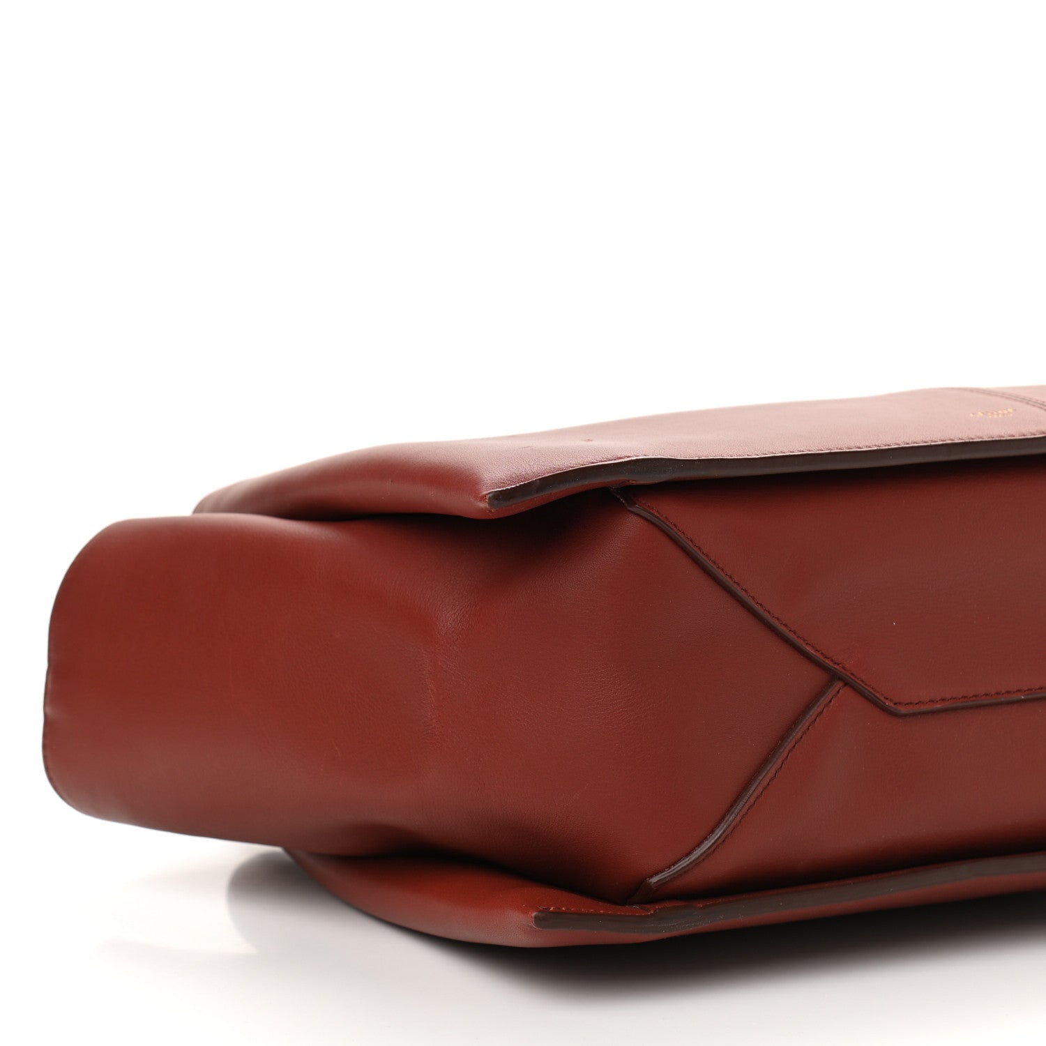 Celine Calfskin Medium Tri-Fold Bag Red Wood 8 of 10