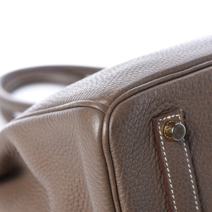 Hermes Taurillon Clemence Birkin 35 Etoupe 38 of 40