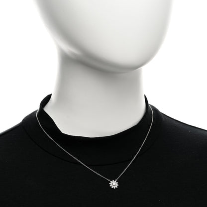Tiffany Platinum Diamond Small Sunflower Pendant Necklace 2 of 5