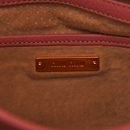 Miu Miu Goatskin Madras Shopping Tote Rosa 6 of 16