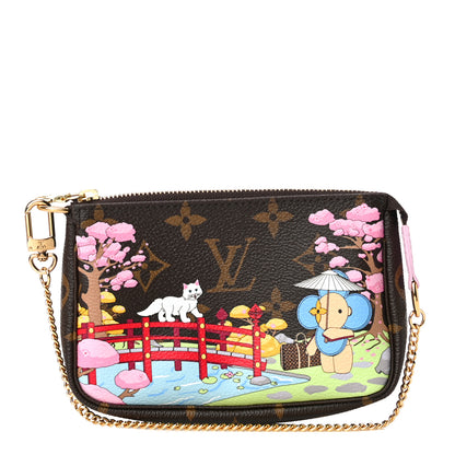 Louis Vuitton Monogram 2021 Christmas Animation Japanese Garden Mini Pochette Accessories Wisteria Pink 1 of 11