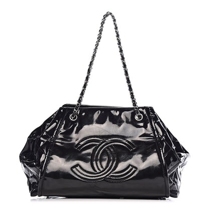 Chanel Vinyl Lipstick Ligne Accordion Tote Black 1 of 10
