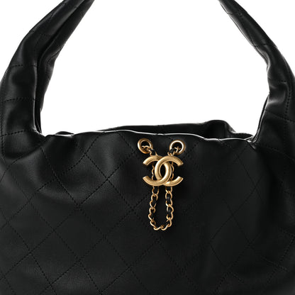 Chanel Calfskin Quilted Maxi Hobo Black 8 of 11