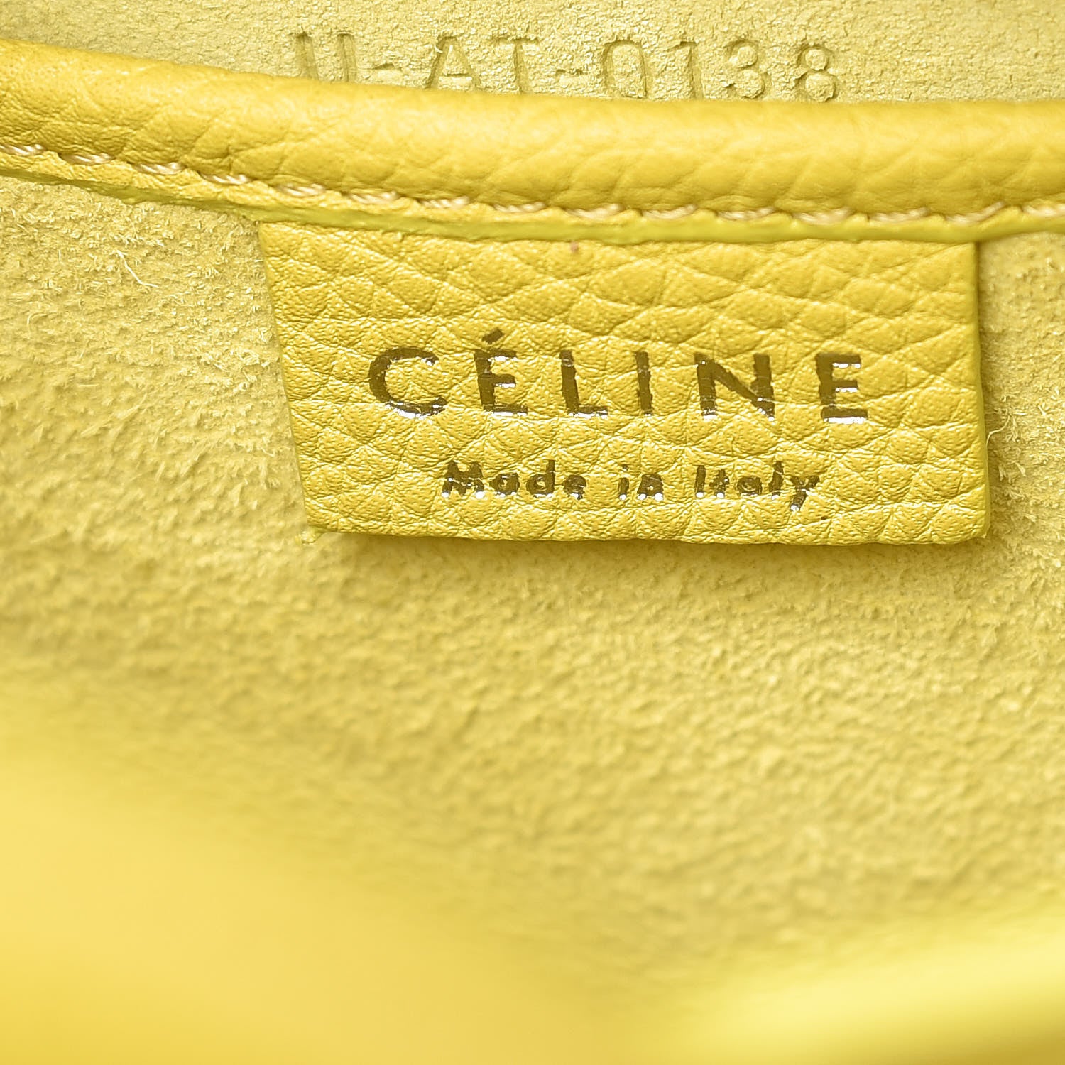 Celine Drummed Calfskin Nano Luggage Mimosa 7 of 13