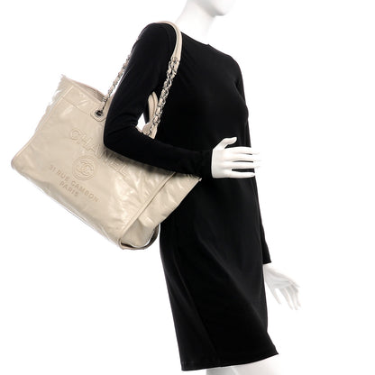 Chanel Glazed Calfskin Large Deauville Tote Ivory 2 of 13