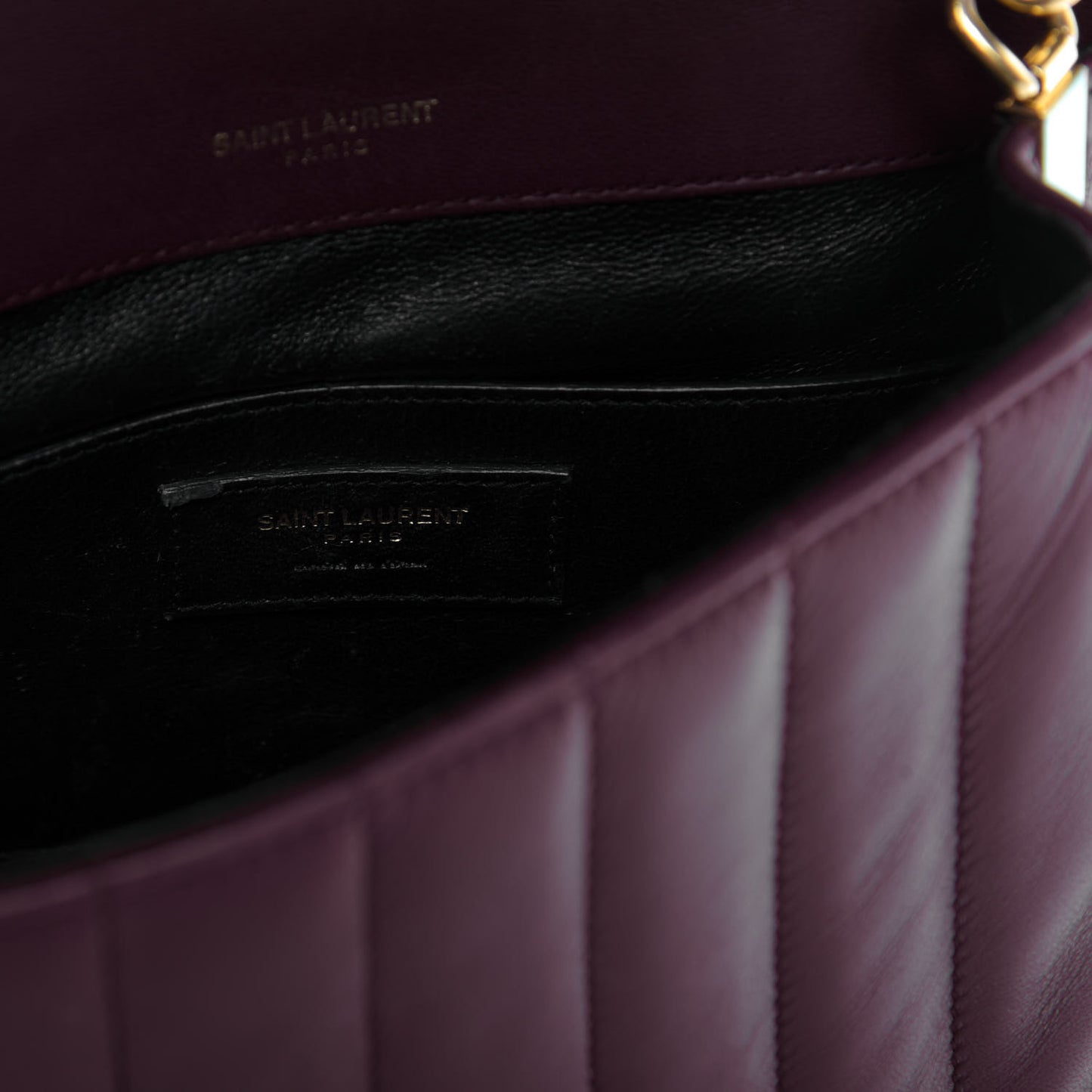 Lambskin Matelasse Monogram Medium Vicky Chain Bag Dark Legion Red