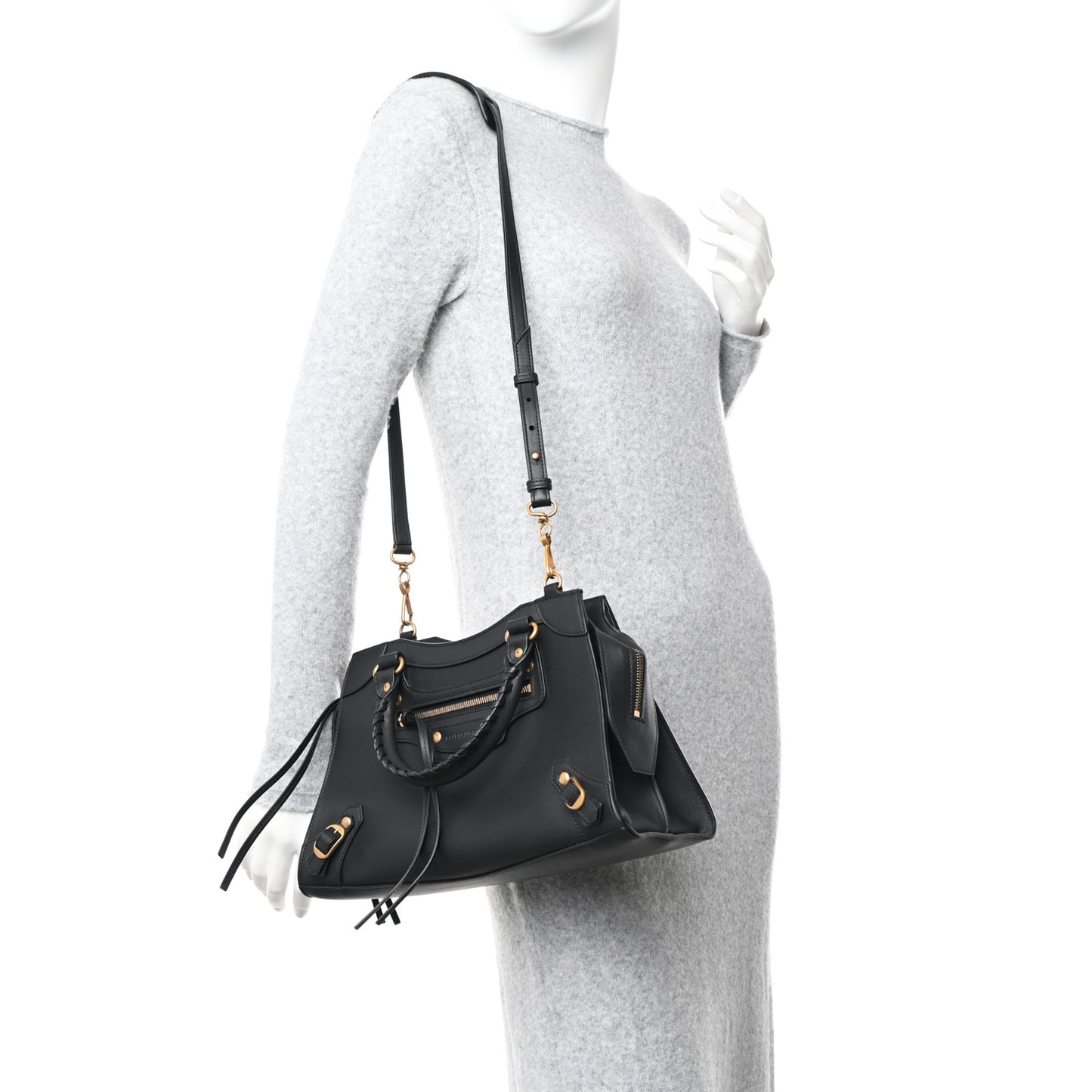 Smooth Calfskin Neo Classic Brass Hardware S City Black