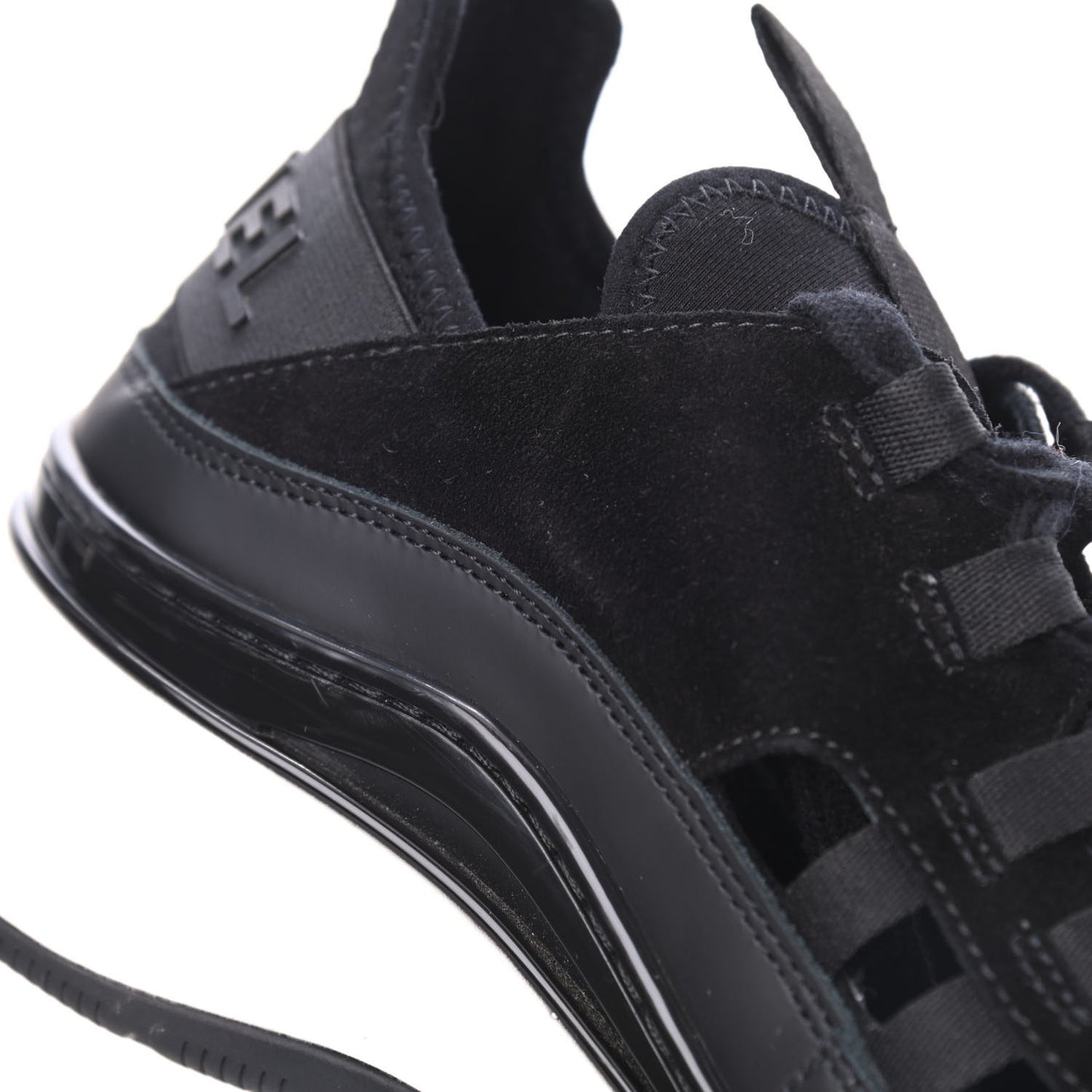 Fabric Calfskin Suede CC Sneakers 39.5 Black