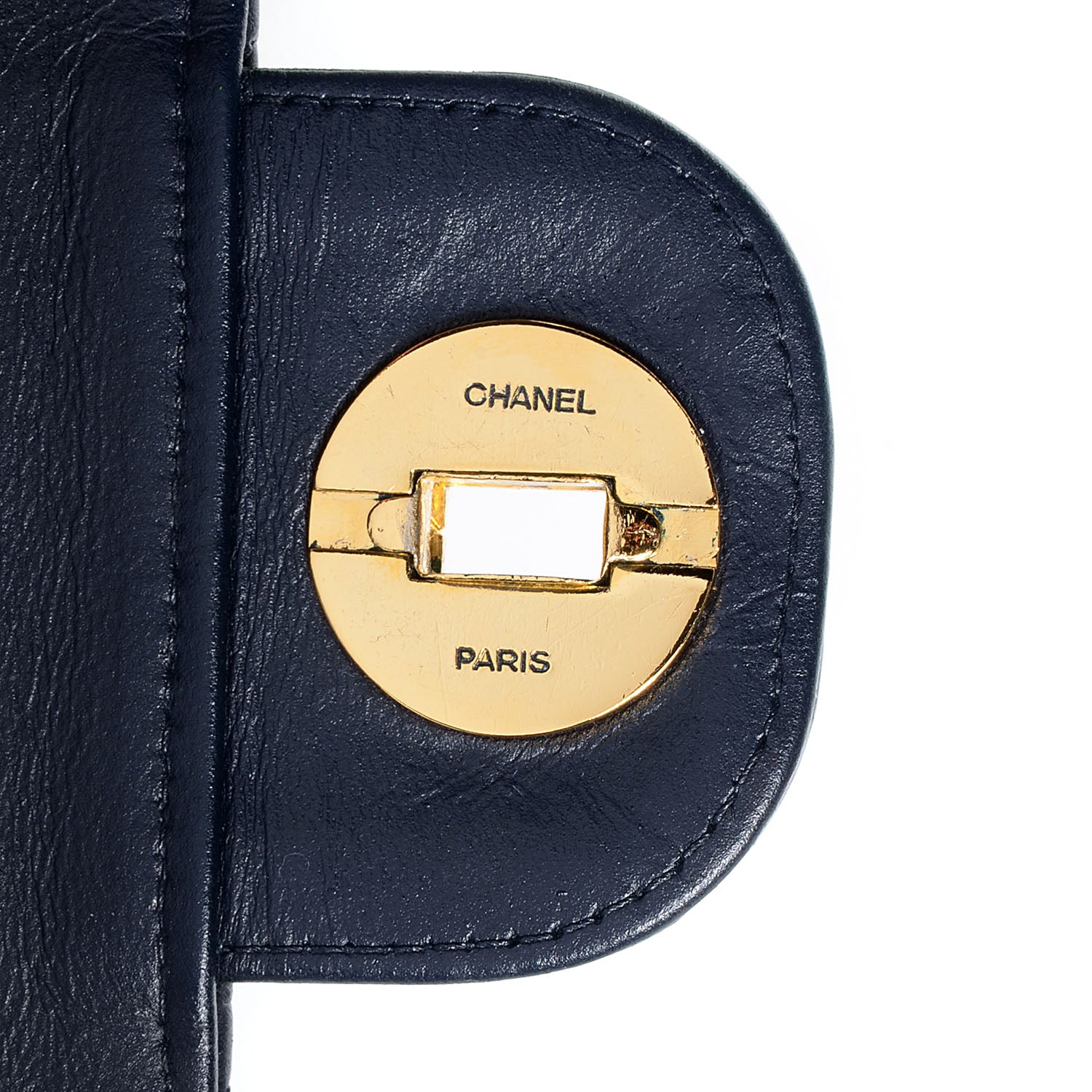 Chanel Lambskin Quilted Medium Double Flap w Bijoux Chain Navy 7 of 7