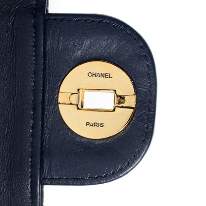 Chanel Lambskin Quilted Medium Double Flap w Bijoux Chain Navy 7 of 7