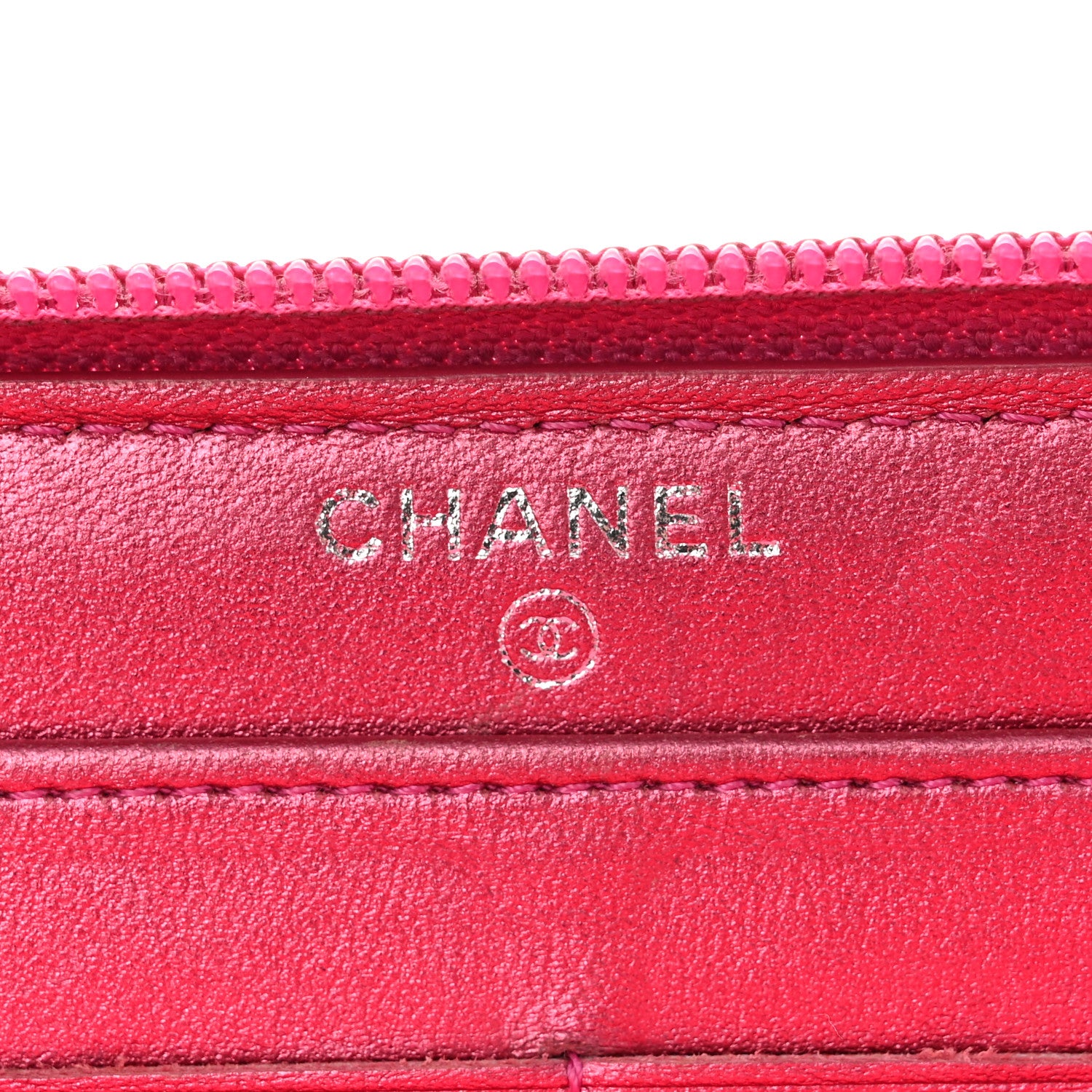Chanel Metallic Patent Calfskin Quilted Boy L-Gusset Zip Wallet Pink 6 of 9