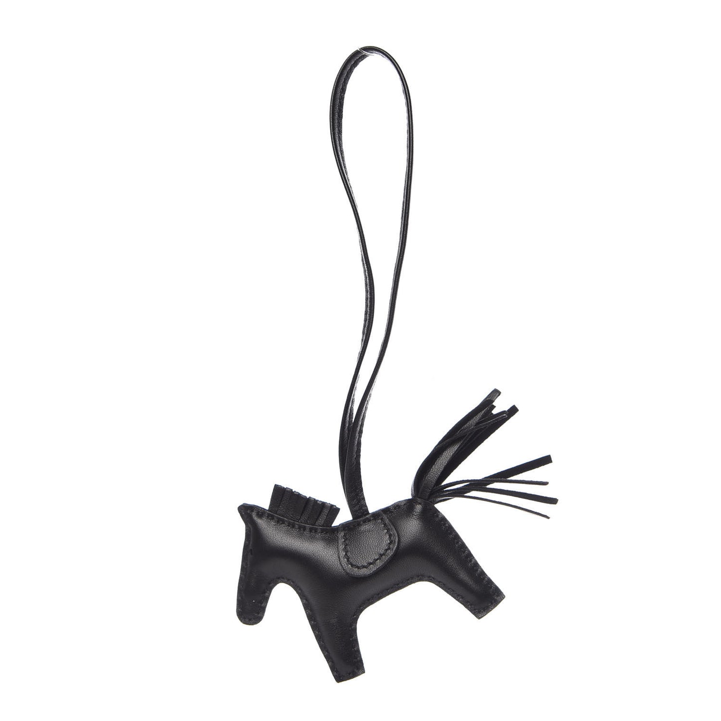 Milo Lambskin Grigri Rodeo Horse Bag Charm PM So Black