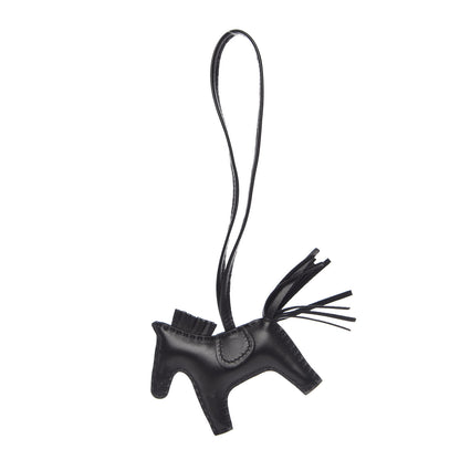 Hermes Milo Lambskin Grigri Rodeo Horse Bag Charm PM So Black 1 of 4