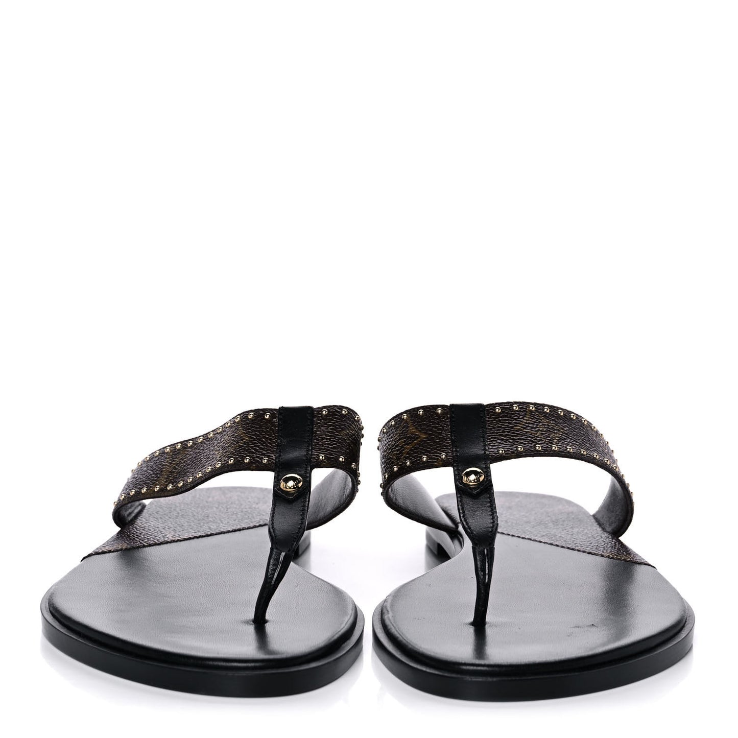 Monogram Sunny Flat Thong Sandals 39.5 Black