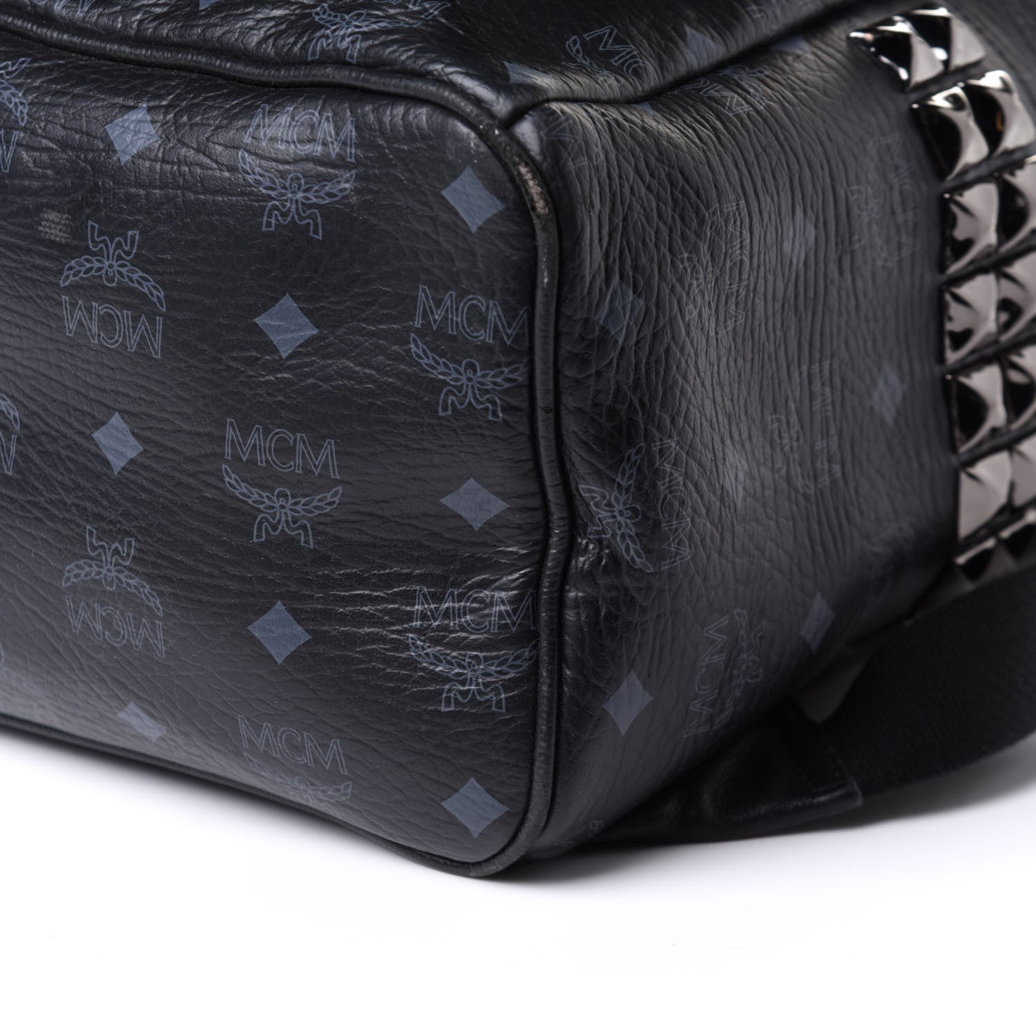 MCM Visetos Medium Side Studs Stark Backpack Black 9 of 10