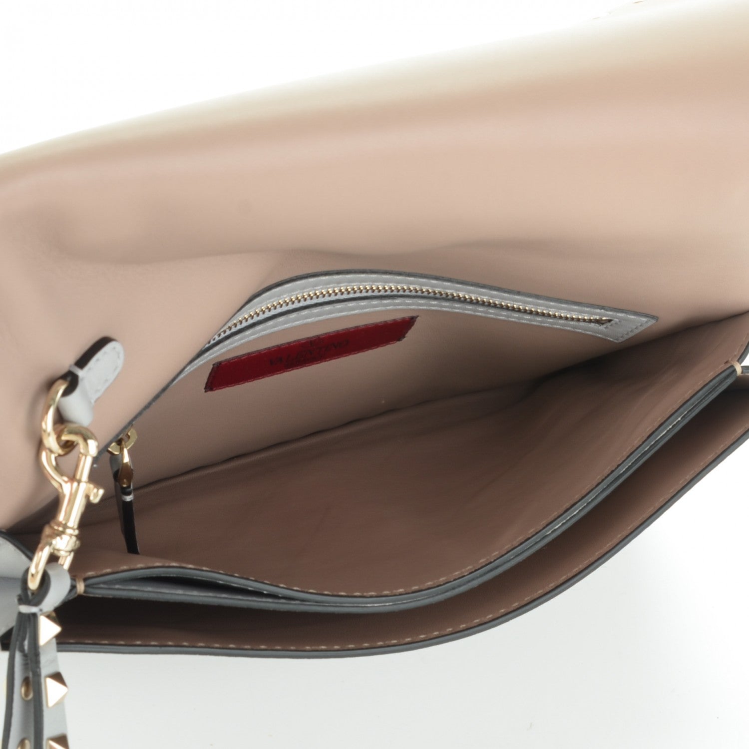 Valentino Garavani Nappa Rockstud Wristlet Clutch Pastel Grey 5 of 7