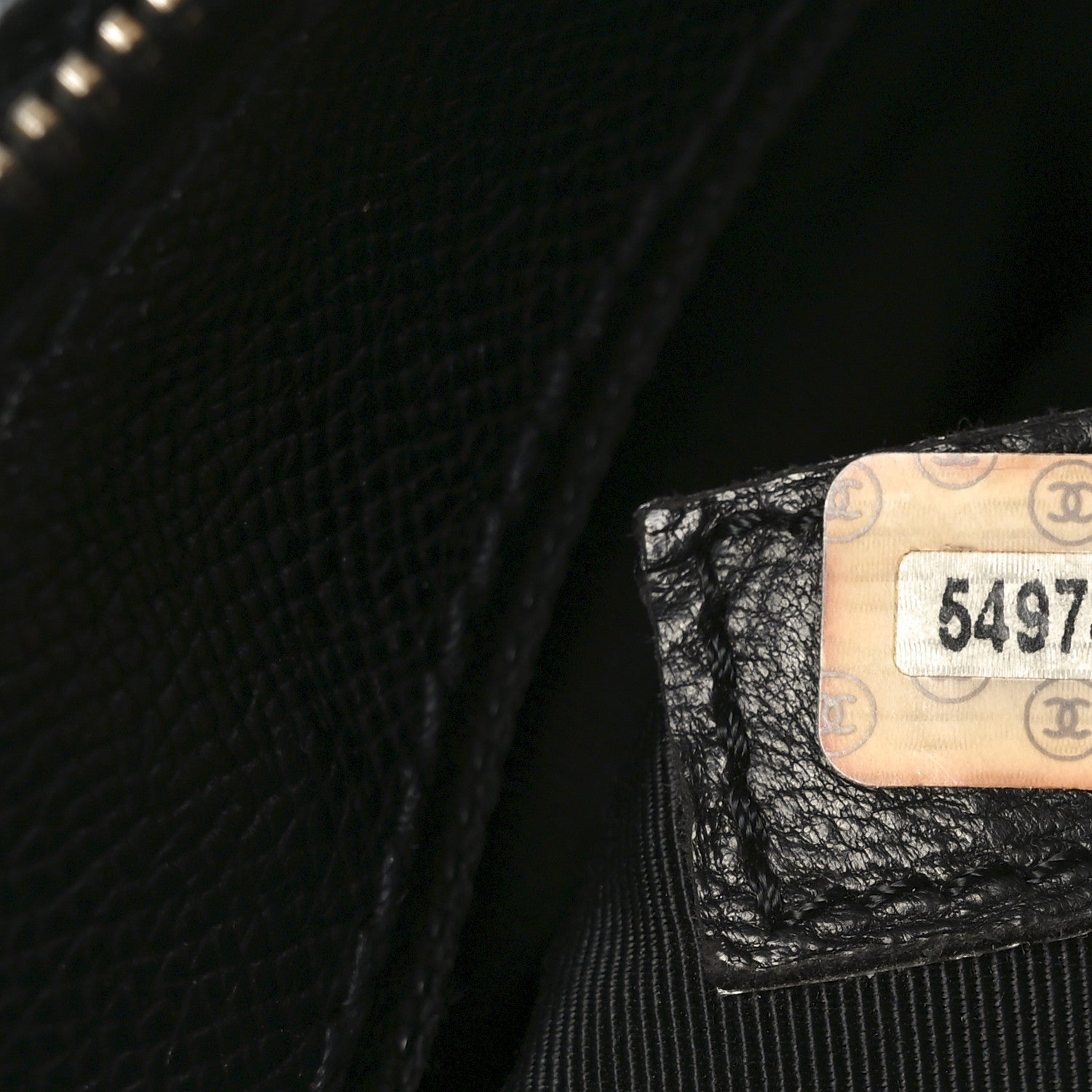 Chanel Grained Calfskin Logo Shoulder Bag Black 7 of 10