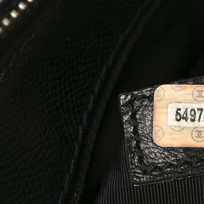 Chanel Grained Calfskin Logo Shoulder Bag Black 7 of 10