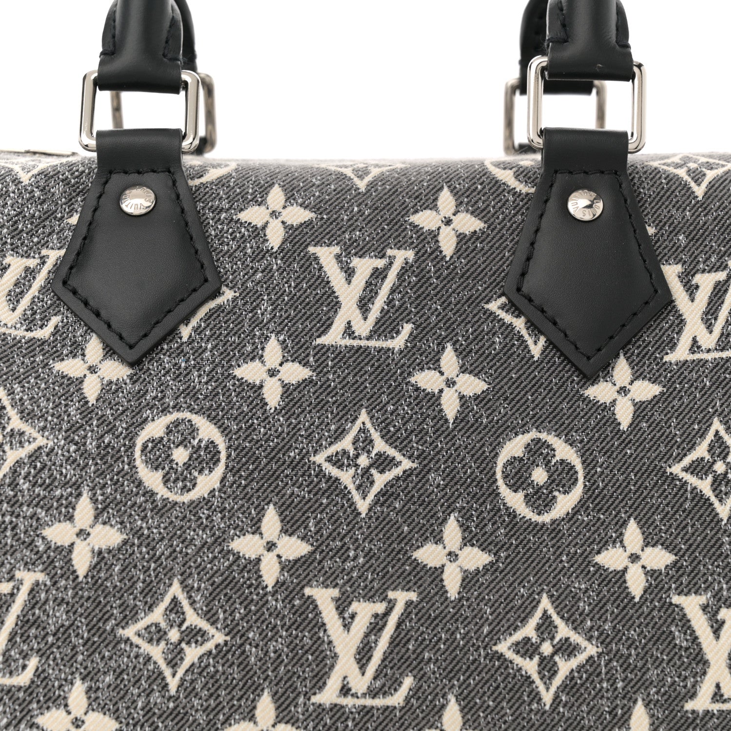 Louis Vuitton Denim Monogram Jacquard Speedy Bandouliere 25 Black 7 of 10