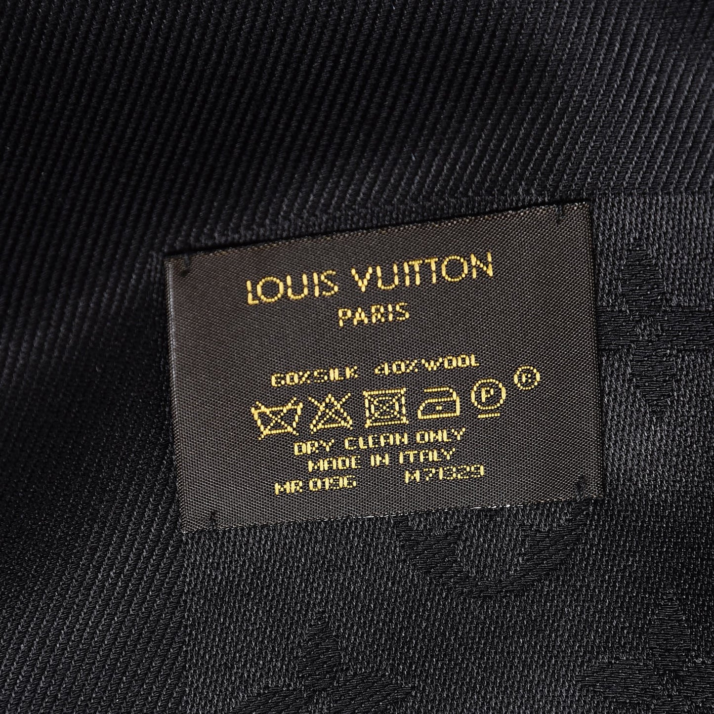 Silk Wool Monogram Shawl Black