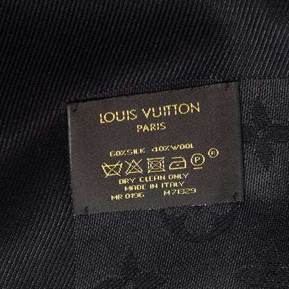 Louis Vuitton Silk Wool Monogram Shawl Black 4 of 4