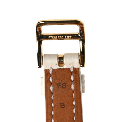 Hermes Matte Alligator Heure H Hour Watch Strap White 7 of 8