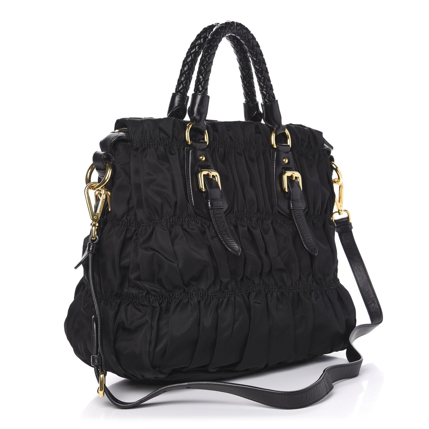 Tessuto Nylon Gaufre Tote Black