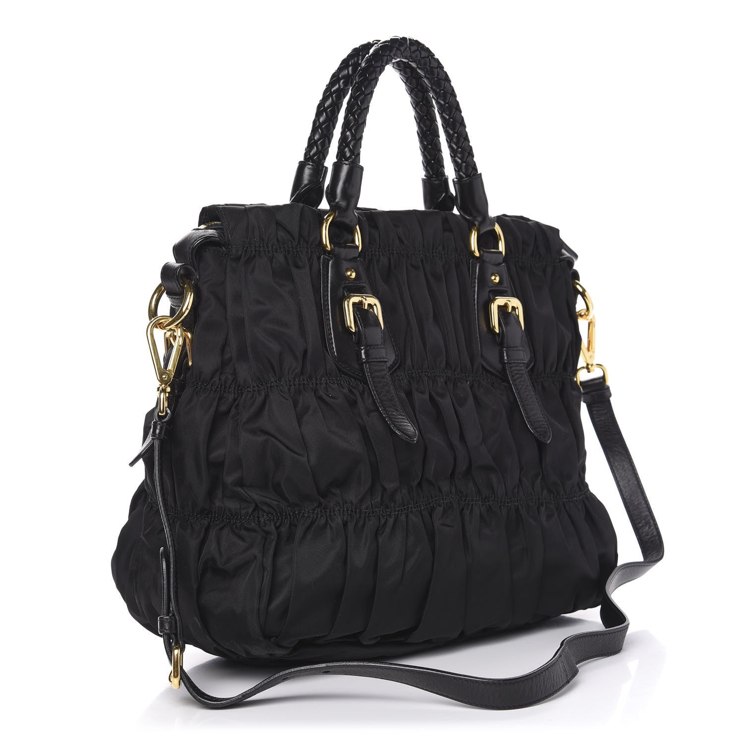 Prada Tessuto Nylon Gaufre Tote Black 4 of 10