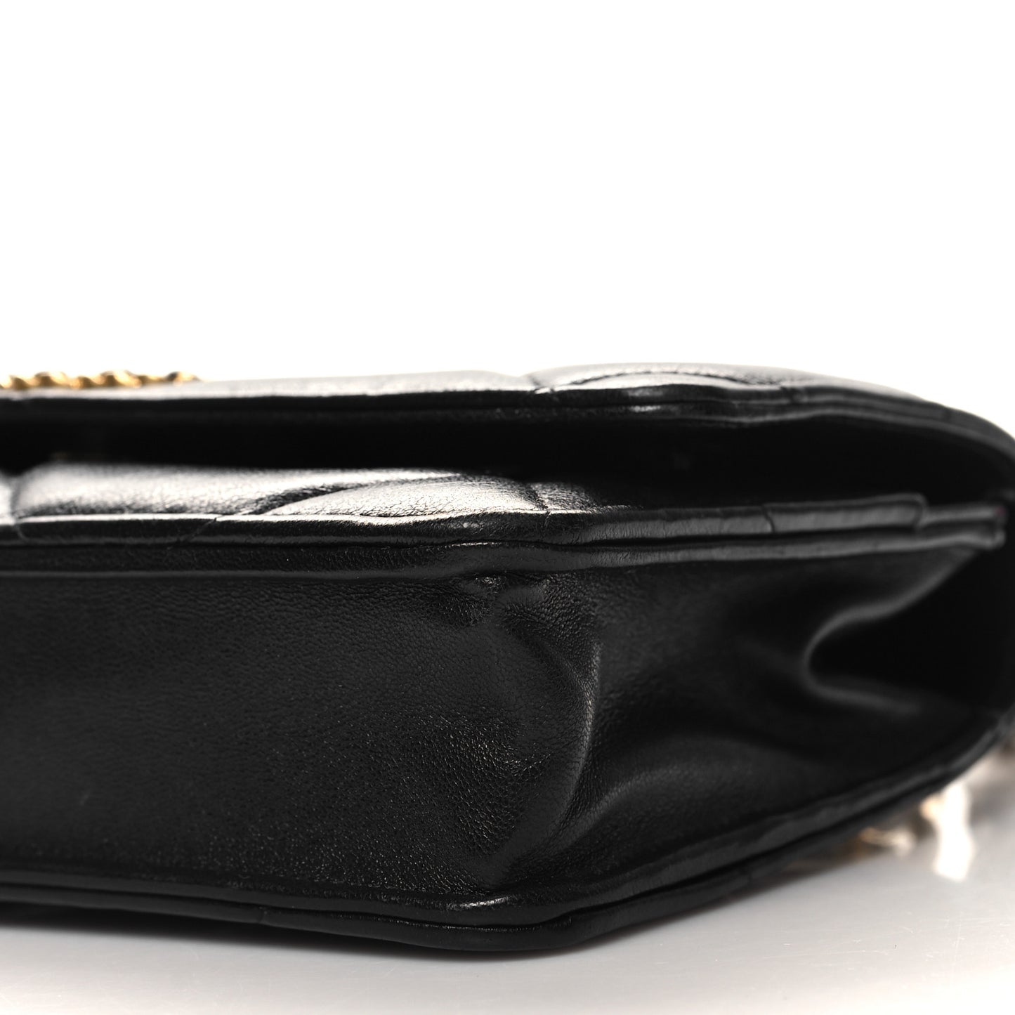 Lambskin Quilted Chanel 19 Wallet On Chain WOC Black