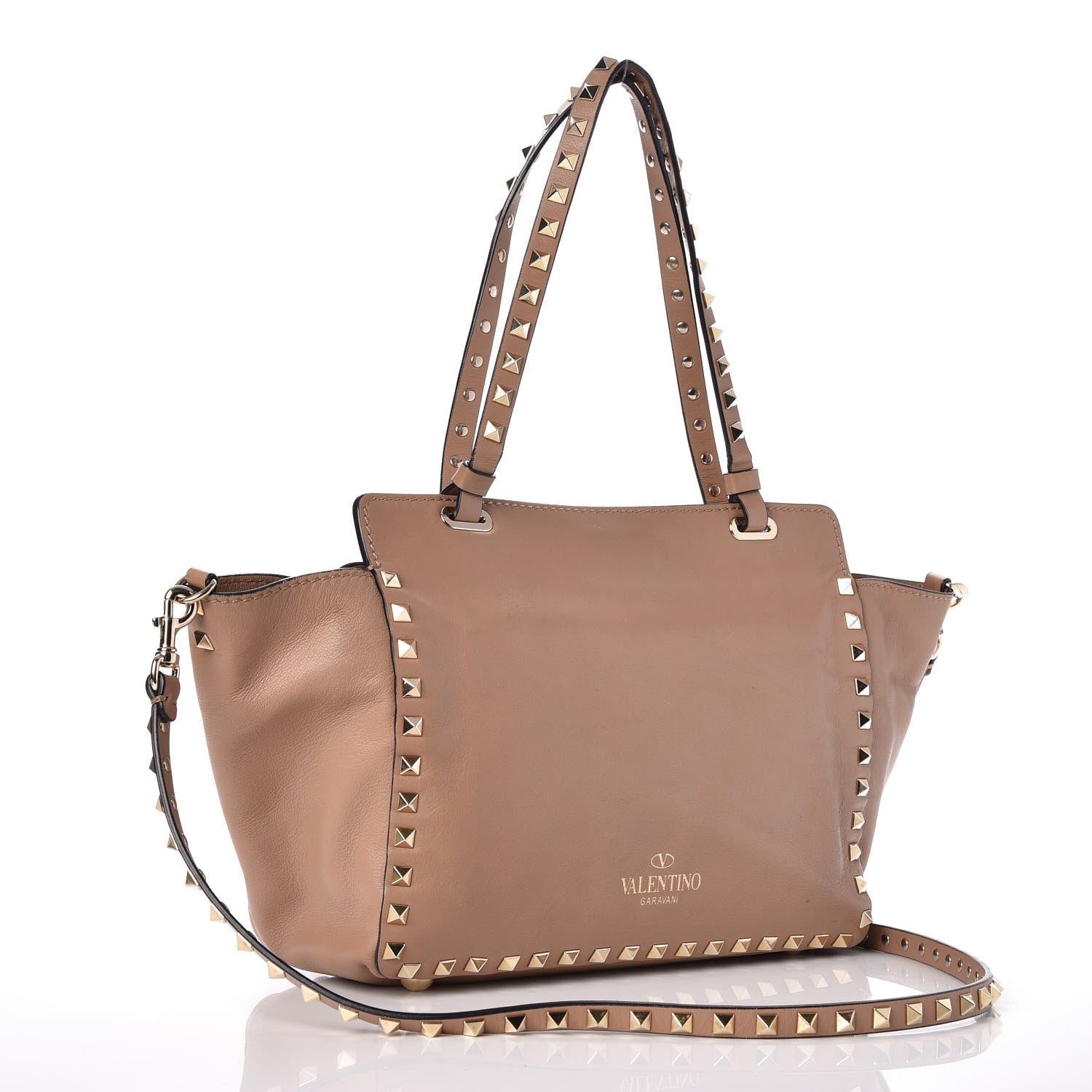 Valentino Garavani Vitello Small Rockstud Tote Alpaca 4 of 13