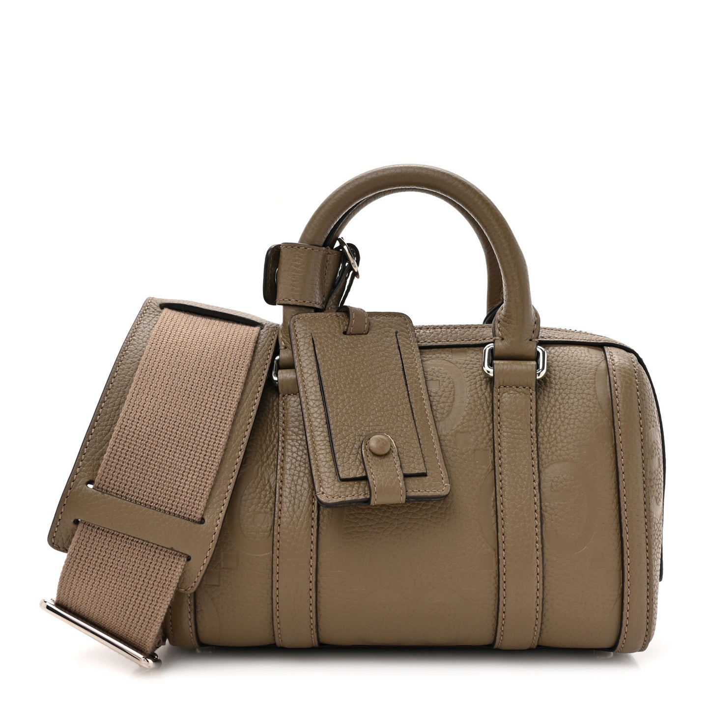 Piuma Calfskin Jumbo GG Embossed Mini Duffle Bag Good Taupe