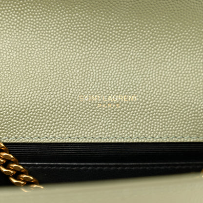 Saint Laurent Grain De Poudre Small Monogram Kate Satchel Light Sage 8 of 10
