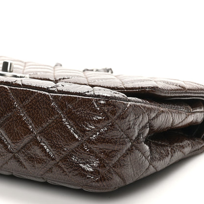 Chanel Crinkled Patent Quilted Medium Double Flap Brown 10 of 10