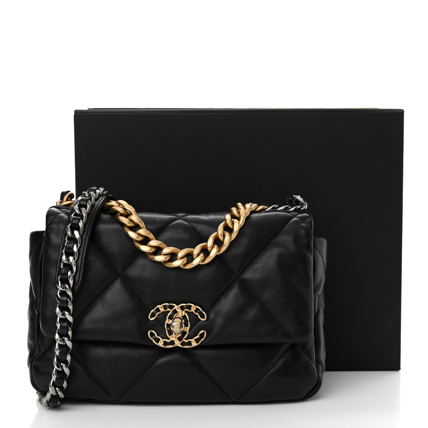 Chanel Lambskin Quilted Medium Chanel 19 Flap Black 15 of 15