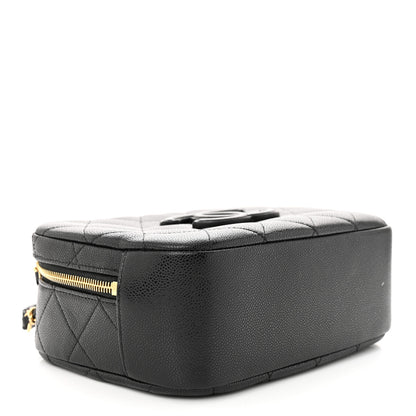 Chanel Caviar Quilted CC Small Top Handle Vanity Case Black 4 of 12