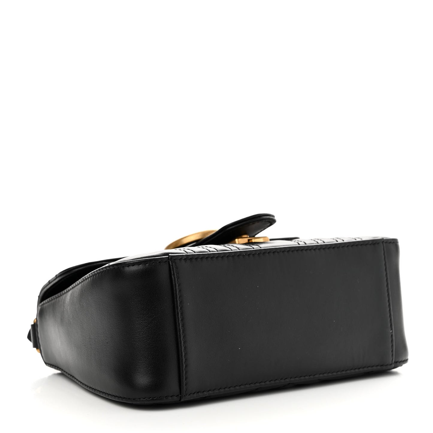Calfskin Matelasse Mini GG Marmont Top Handle Shoulder Bag Black