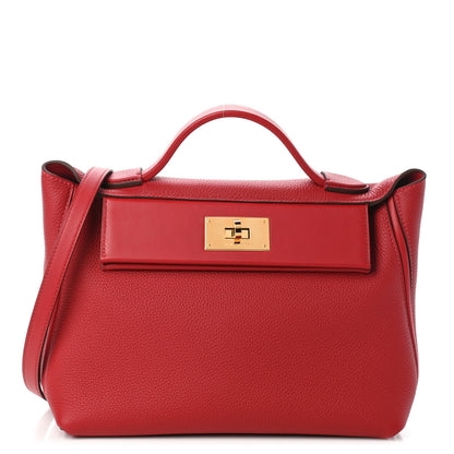 Hermes Taurillon Maurice Swift 24/24 29 Rouge Casaque 1 of 8