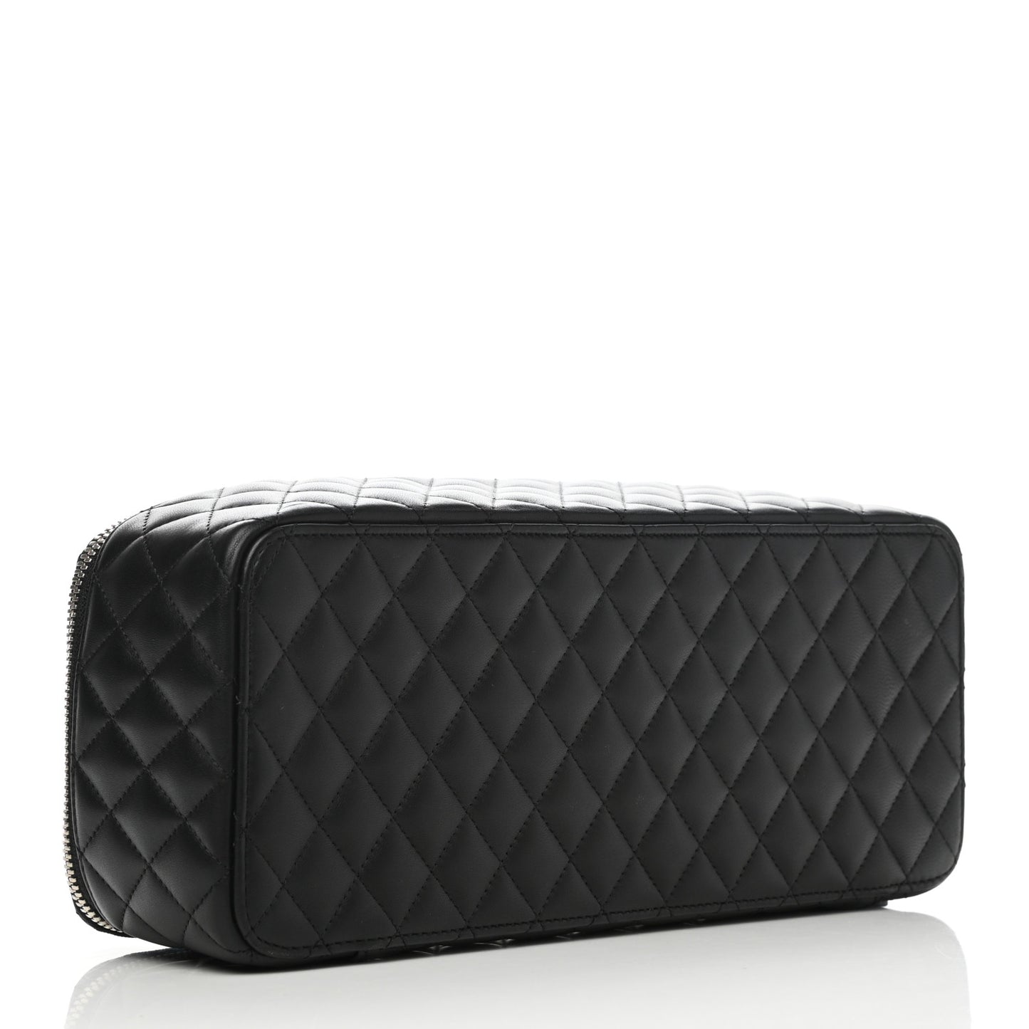 Lambskin Quilted Large Jewelry Case Black
