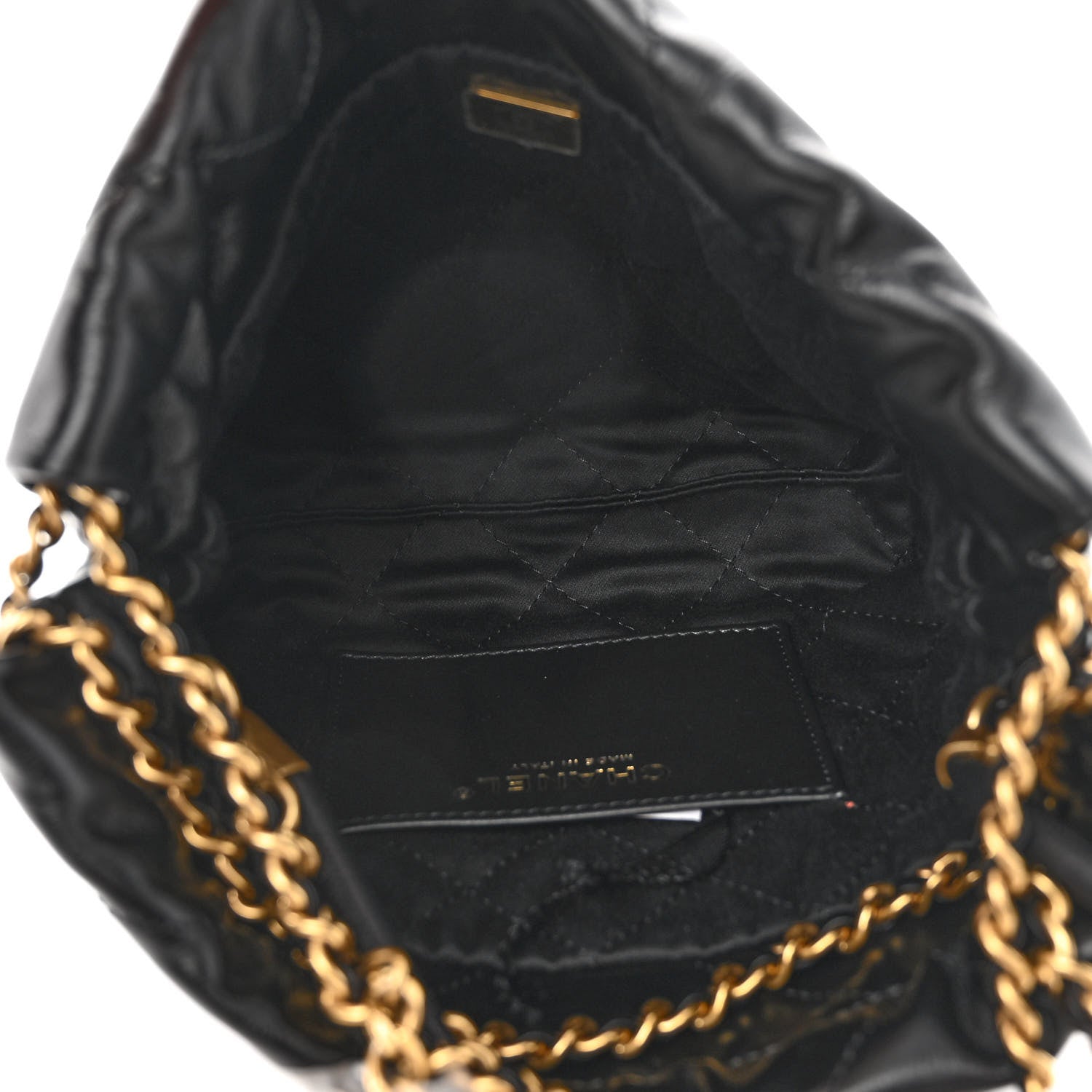 Chanel Shiny Calfskin Quilted Mini Chanel 22 Black 5 of 9