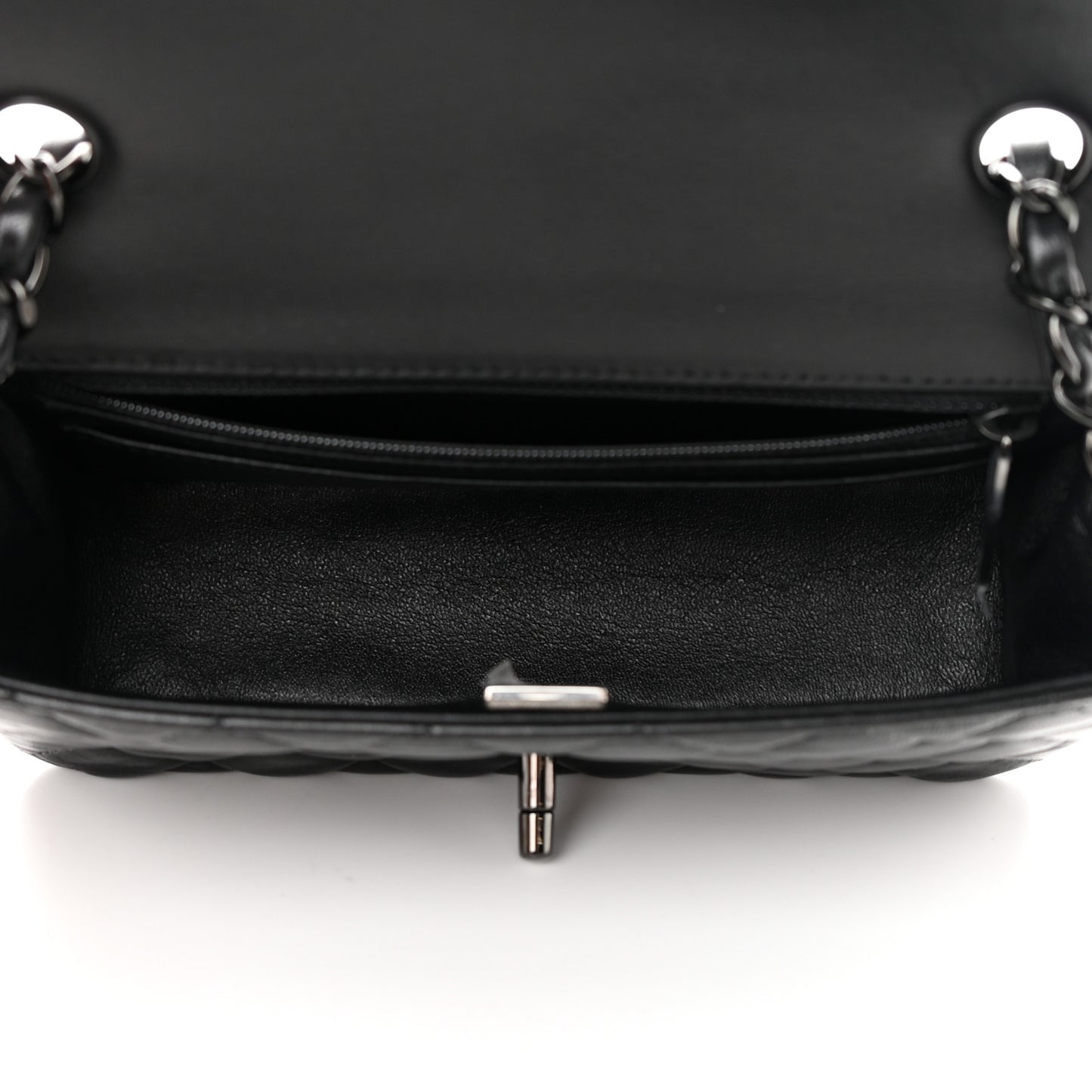 Lambskin Quilted Mini Rectangular Flap So Black
