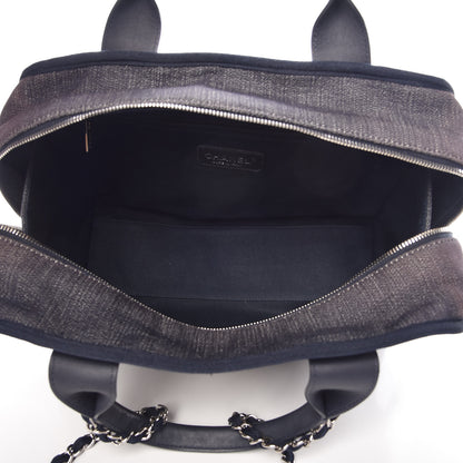 Chanel Denim Deauville Bowling Bag Dark Blue 5 of 9